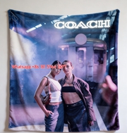 Coach Neon Sign Flannel Throw Blanket for Sofa C176